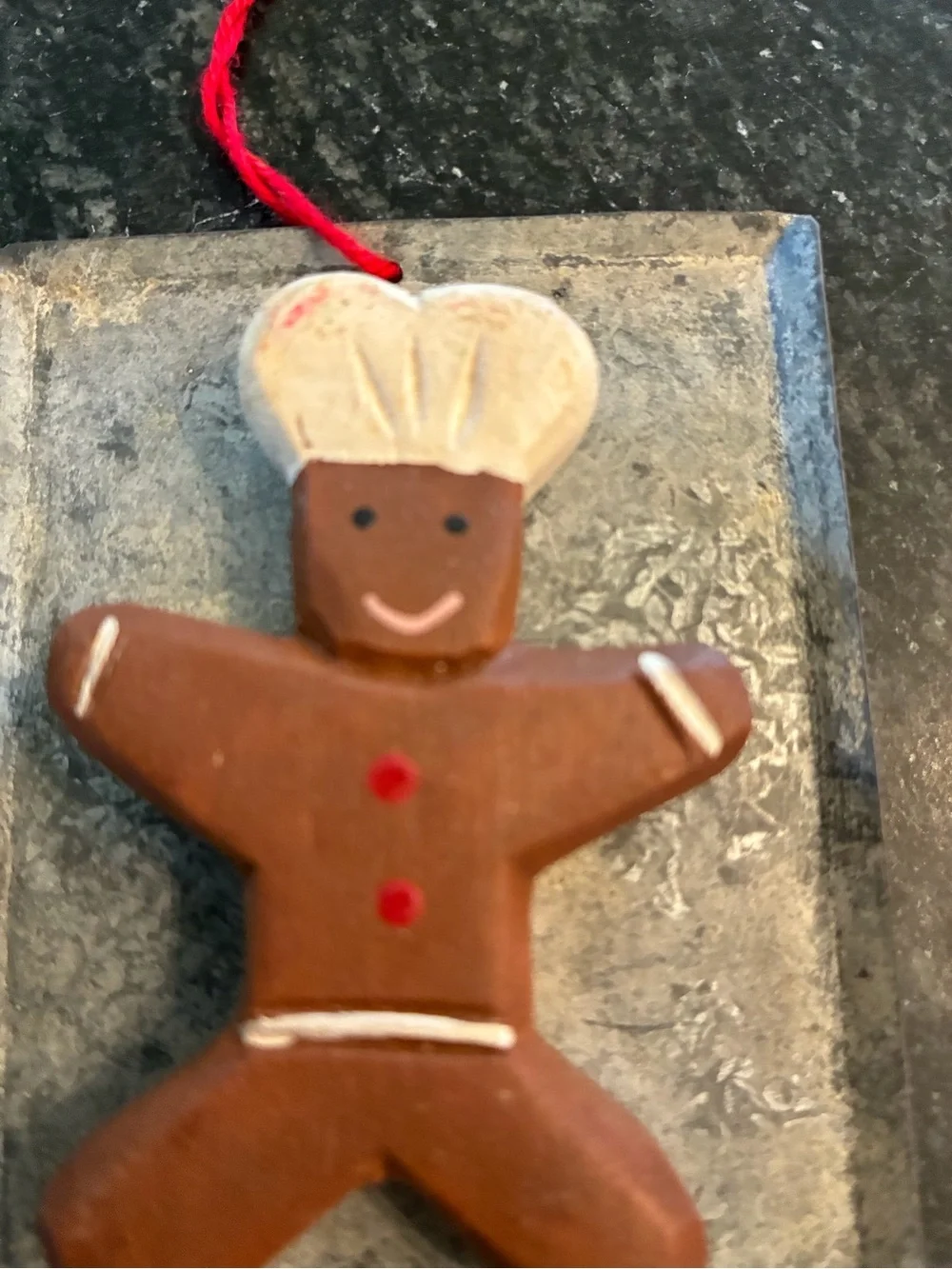 Handcrafted Brown Gingerbread Chef Holiday Ornament